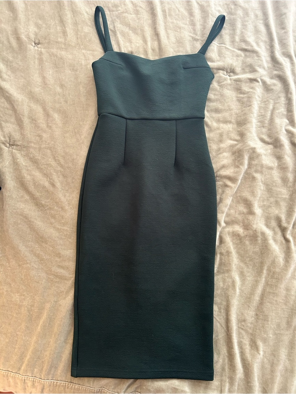 Lulu’s Dark Green Sheath Dress with Straps - Picture 3 of 7